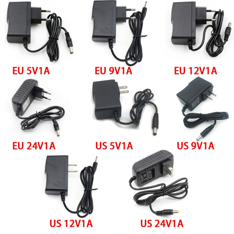 100-240V AC to DC Power Charger Adapter 5V 9V 12V 24V 1A 5.5mmx2.5mm (5V 1A US Plug)