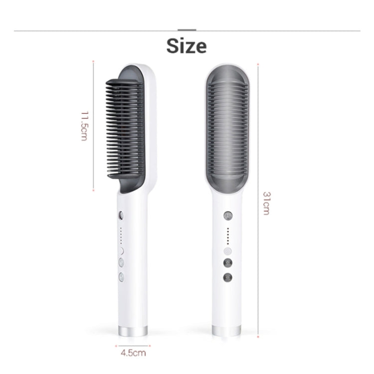 K-SKIN KD380 Hair Straightener Electric Straight Hair Curler Comb Brush PTC Heating Ceramic Straight Hair Brush, UK Plug(Black)