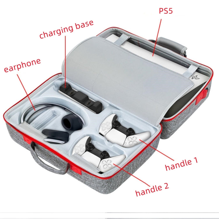 JD-371556 Console Accessory Bag Storage Bag for Sony PS5(Gray)