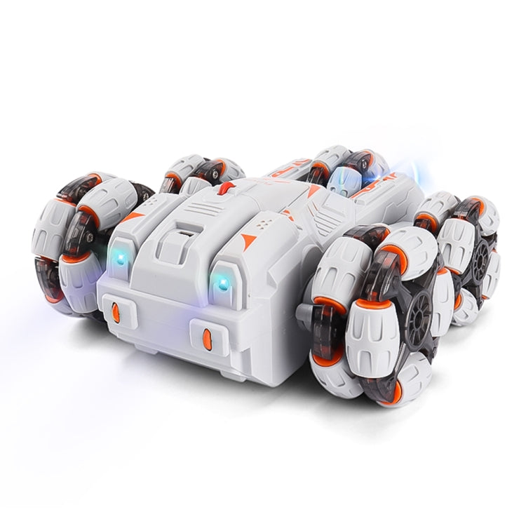 MoFun Five-wheeled Stunt Car 360-degree Swing Arm 2.4G Multifunctional RC Car, specifications:Double control(Grey)