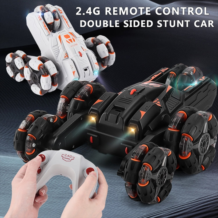 MoFun Five-wheeled Stunt Car 360-degree Swing Arm 2.4G Multifunctional RC Car, specifications:Double control(Grey)