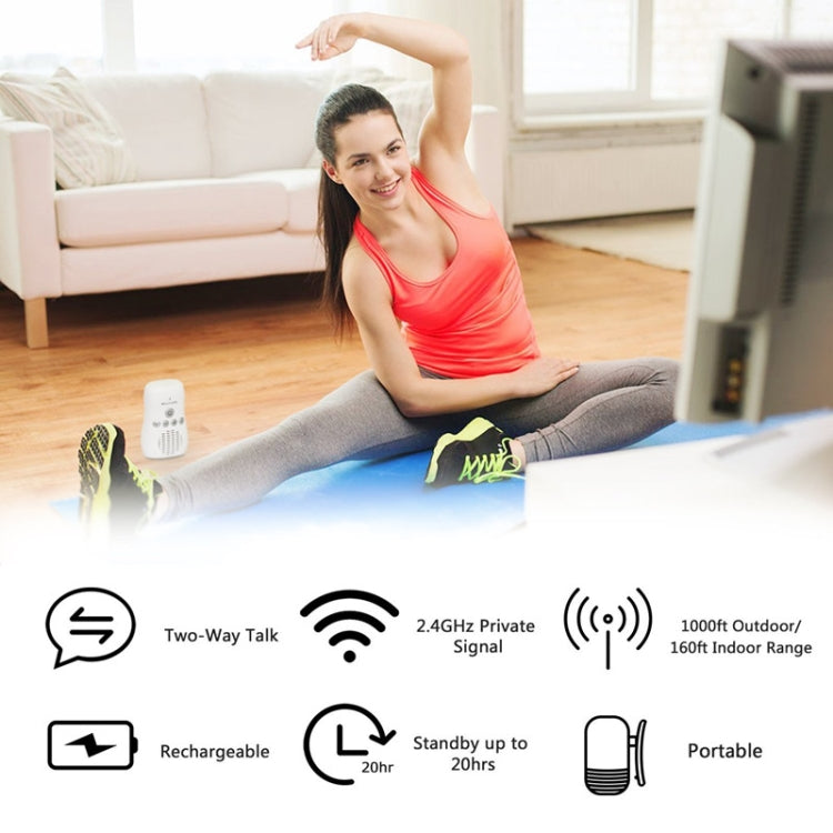 DBM-8 Wireless Audio Two-way Talk Back Baby Monitor, Intercom Sound Alert for Infant(US Plug)