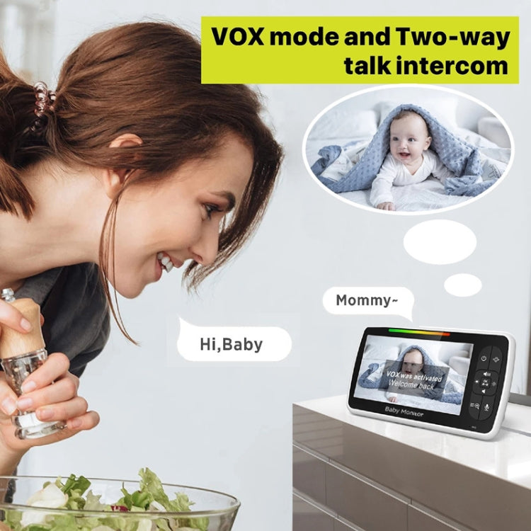 SM650 Wireless Video Baby Camera Intercom Night Vision Temperature Monitoring Cam(UK Plug)