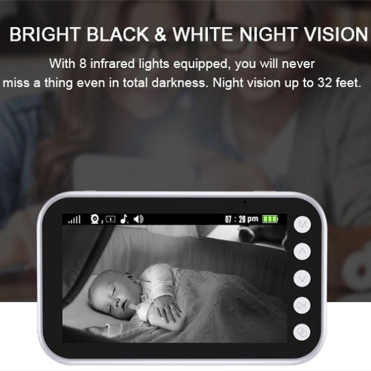 ABM100 4.3 inch Wireless Video Color Night Vision Baby Monitor 360-Degree Security Camera(AU Plug)
