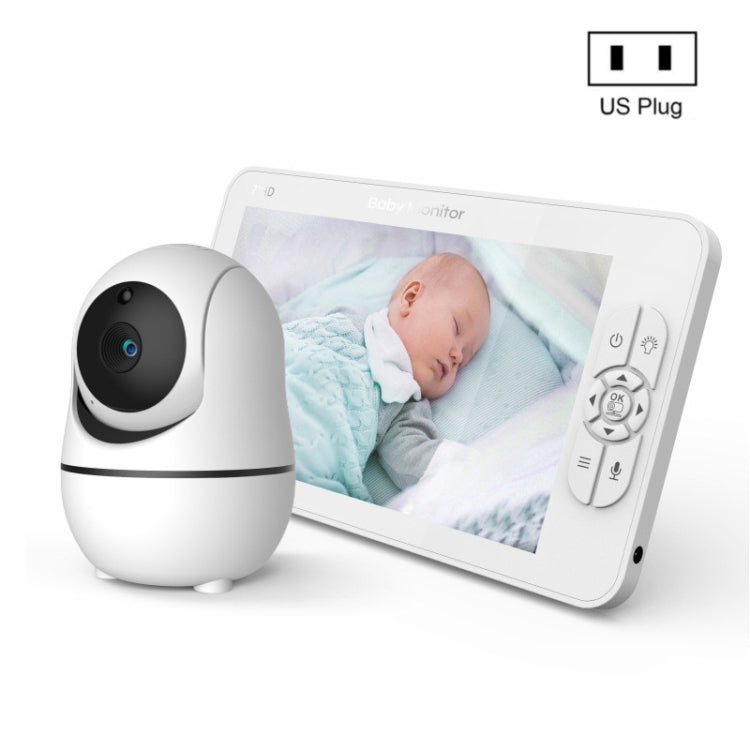 SM70PTZ 7 inch Screen 2.4GHz Wireless Digital Baby Monitor,  Auto Night Vision / Two-way Voice Intercom(US Plug)