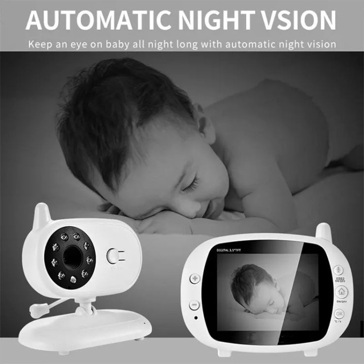 BM850 3.5 inch Wireless Video Color Baby Monitor Night Vision Temperature Monitor(EU Plug)