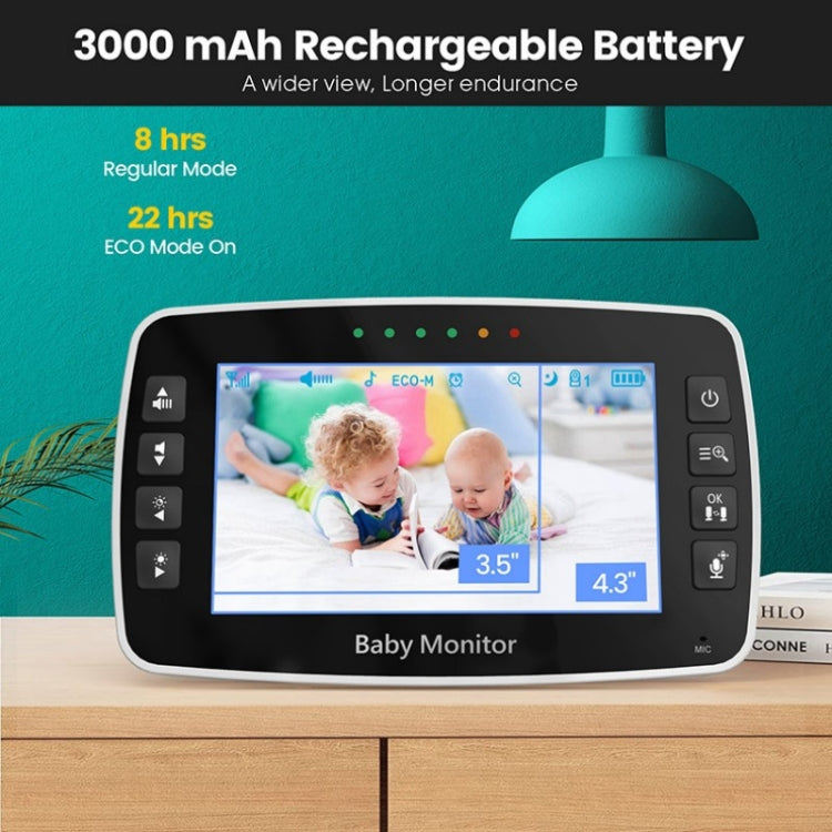 SM43A 4.3inch Color Display Night Vision Smart Zoom Baby Monitor Camera(US Plug)