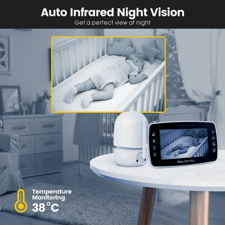 SM43A 4.3inch Color Display Night Vision Smart Zoom Baby Monitor Camera(US Plug)