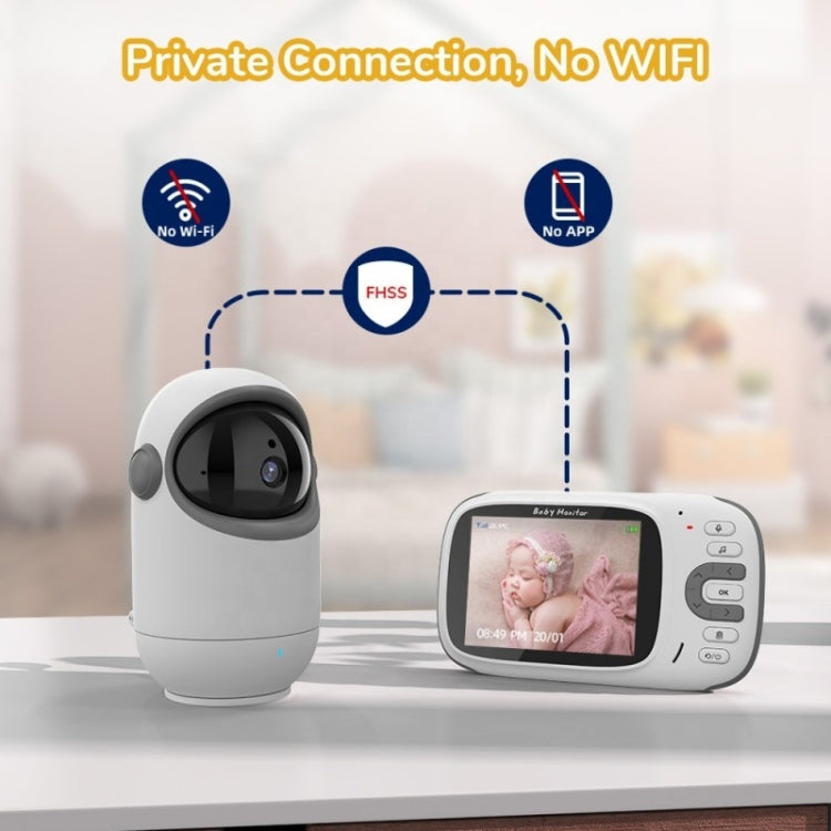 VB802 3.2 inch Baby Monitor Wireless Digital Video Rotating Camera(UK Plug)