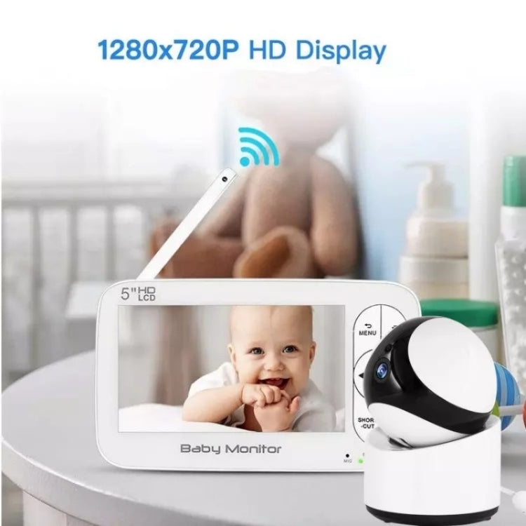 DY55A Built-in Lullabies Video Babyphone 5 inch Screen Digital Wireless Baby Monitor Camera(US Plug)