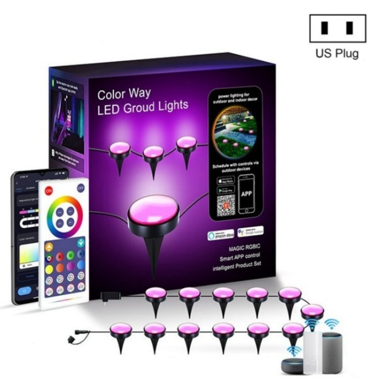 CP01 Outdoor WIFI Smart APP Control Garden Lamp Music Sync Outdoor Ground Lights(US Plug)