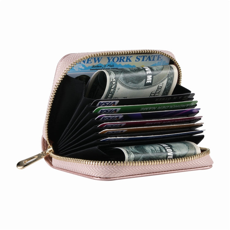 For AirTag Zipper Wallet Protective Cover Case(Rose Gold)