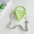 Diamond Shaped Mini Portable Shoulder Bag Silicone Handbag(Green)