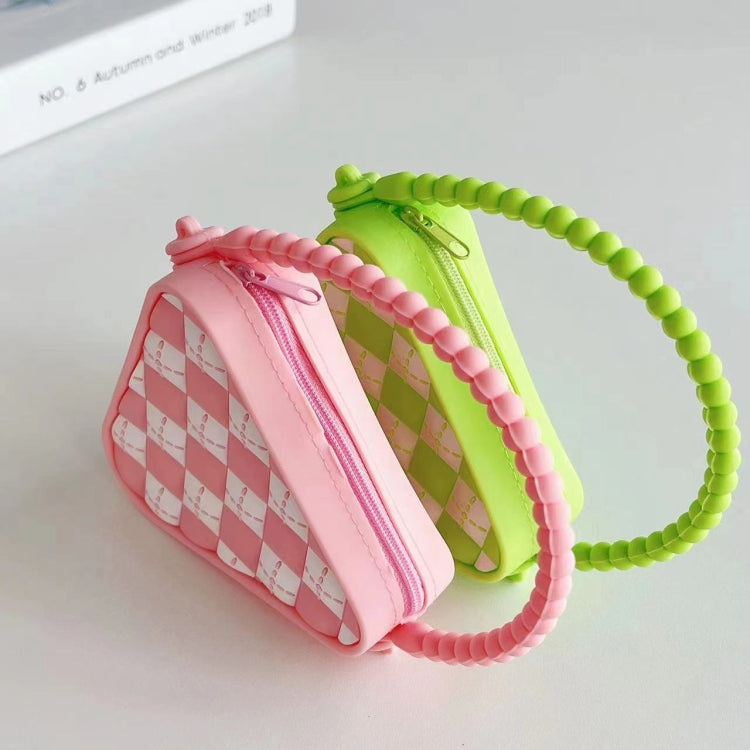 Diamond Shaped Mini Portable Shoulder Bag Silicone Handbag(RoseRed)