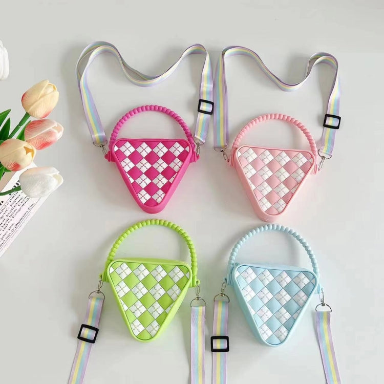Diamond Shaped Mini Portable Shoulder Bag Silicone Handbag(RoseRed)