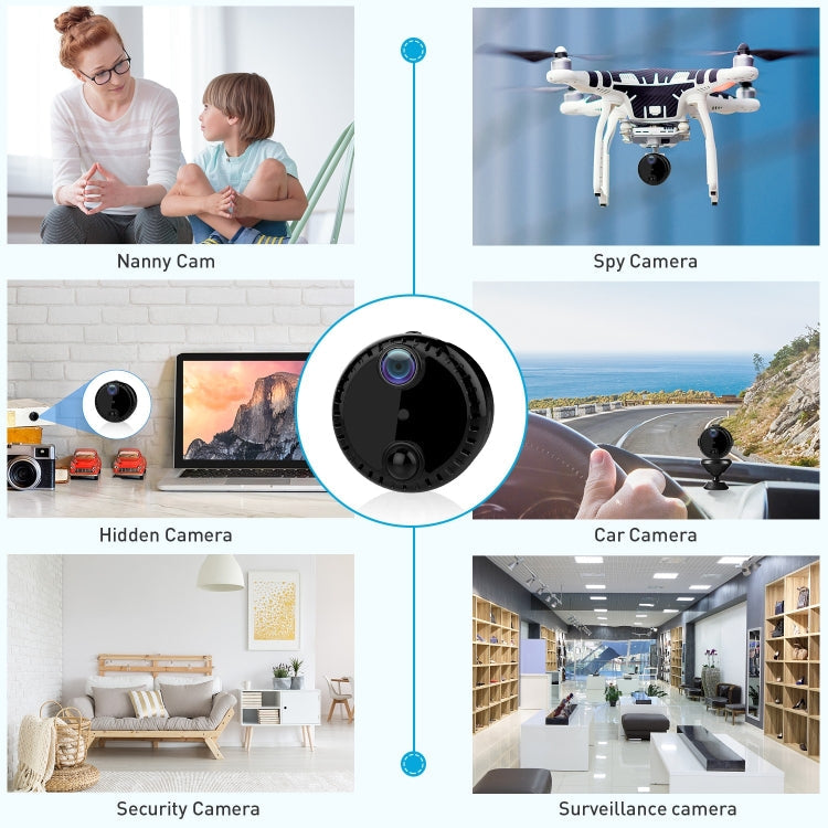 R10 4K HD Night Vision Cell Phone Remote Camera WiFi Webcam Home Network Monitor Camera(Black)