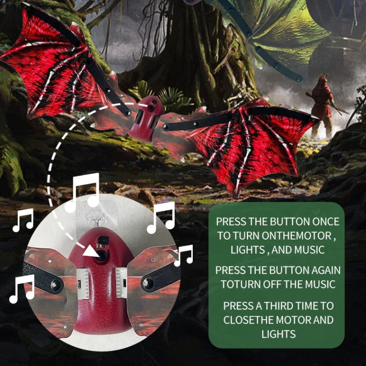 Rockwoo R02 Electric Dinosaur Wings with Lighting and Music(Green)