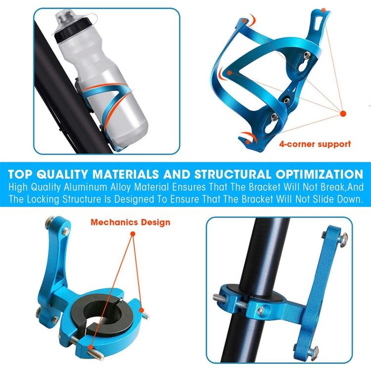 With Rotation Base JUNSUNMAY Bike Cup Holder Cages Bicycle Water Bottle Aluminum Alloy Bracket(Silver)
