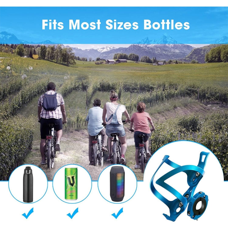 Without Rotation Base JUNSUNMAY Bike Cup Holder Cages Bicycle Water Bottle Aluminum Alloy Bracket(Golden)