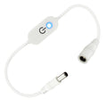 JUNSUNMAY DC 5.5mmx2.1mm LED Touch Inline Dimmer Switch Controller for Single Color, Length 30cm(White)