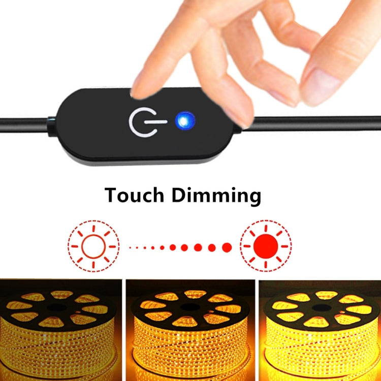 JUNSUNMAY DC 5.5mmx2.1mm LED Touch Inline Dimmer Switch Controller for Single Color, Length 30cm(White)
