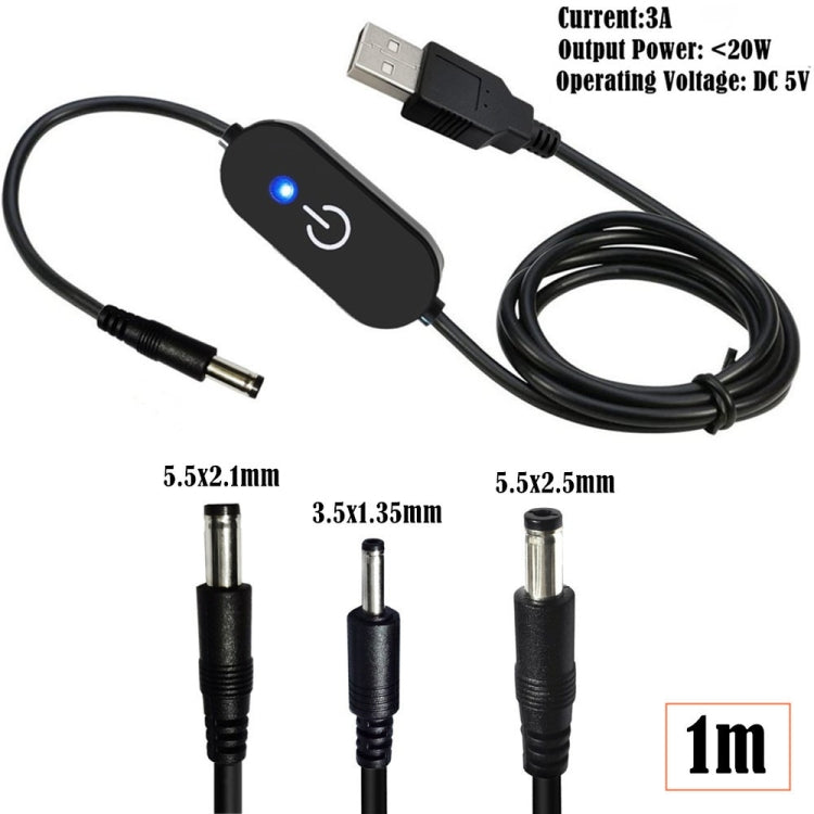 JUNSUNMAY 5521 to USB LED Touch Inline Dimmer Switch Controller for Single Color,Length 100cm