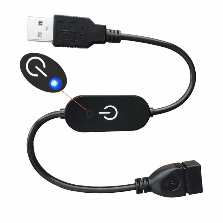 JUNSUNMAY USB LED Touch Inline Dimmer Switch Controller for Single Color, Length 30cm(Black)