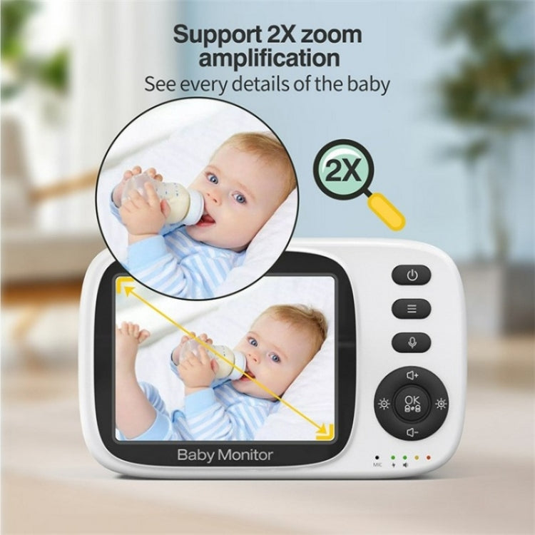 MC632A 2 Way Voice Talk Temperature Monitoring Baby Camera 3.2 inch Screen Baby Monitor(EU Plug)