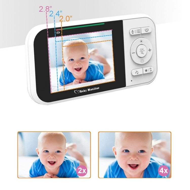 Temperature Detection 2 Way Voice Baby Security Video Camera 2.8-inch LCD Baby Monitor(AU Plug)