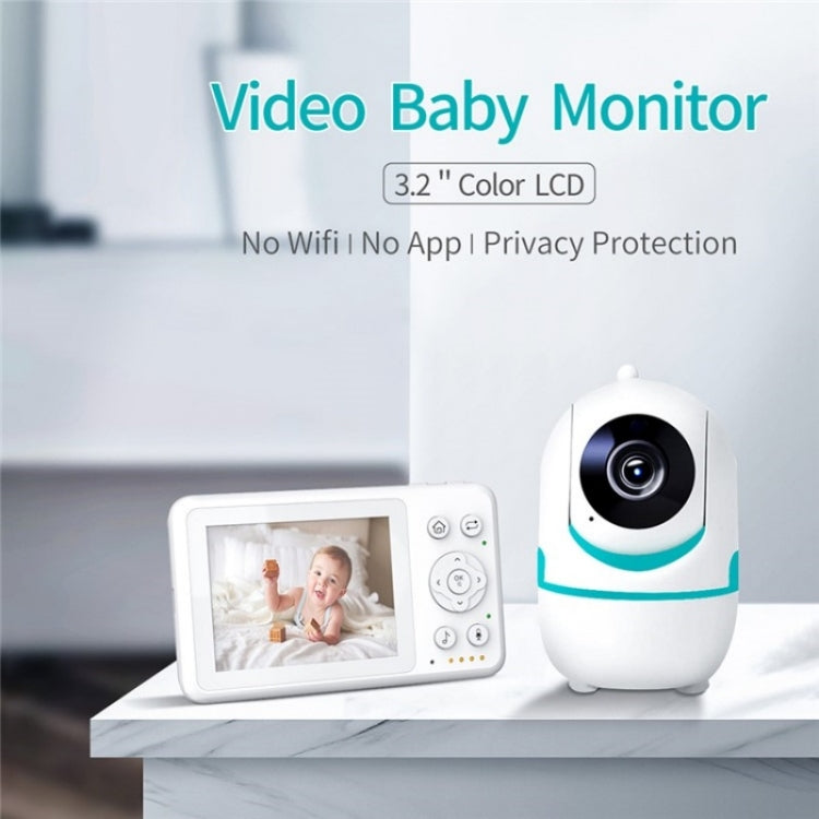 D031 2 Way Voice Built-in Lullabies Home Baby Security Camera 3.2-inch LCD Baby Monitor(EU Plug)