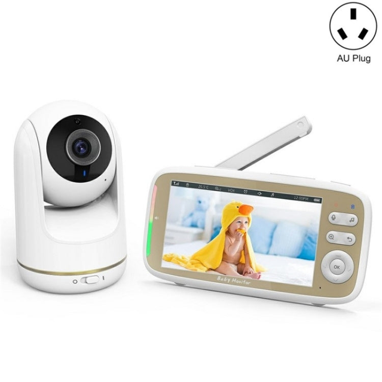 VB803 Built-in Lullabies PTZ Rotation HD Baby Security Camera 5-inch Baby Monitor(AU Plug)
