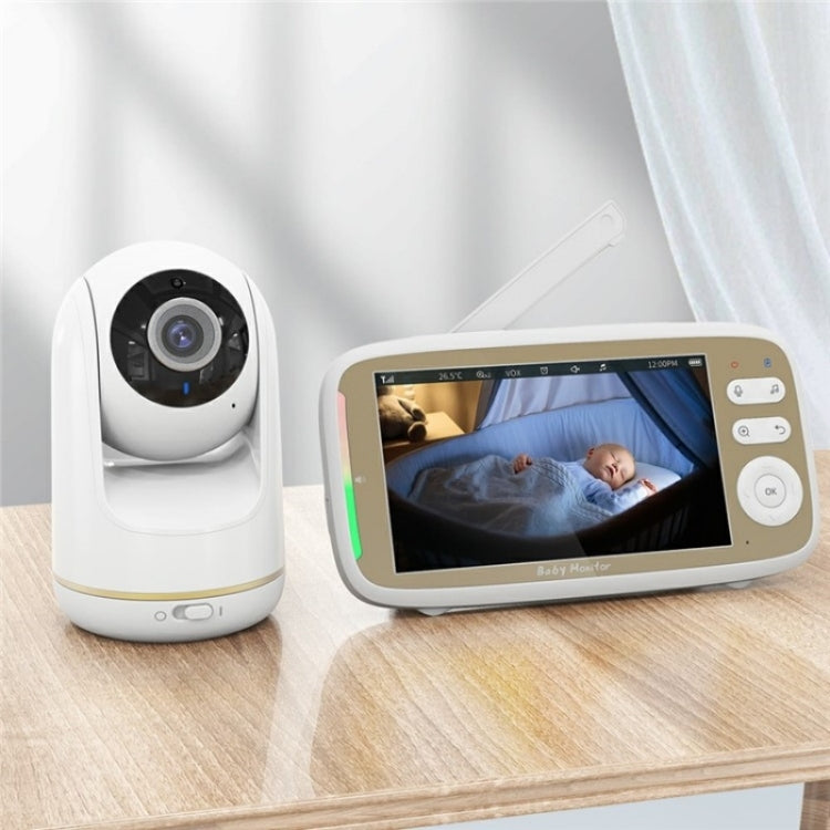 VB803 Built-in Lullabies PTZ Rotation HD Baby Security Camera 5-inch Baby Monitor(AU Plug)