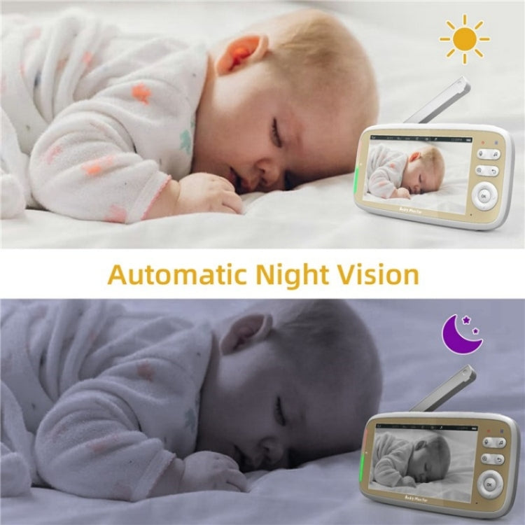 VB803 Built-in Lullabies PTZ Rotation HD Baby Security Camera 5-inch Baby Monitor(AU Plug)