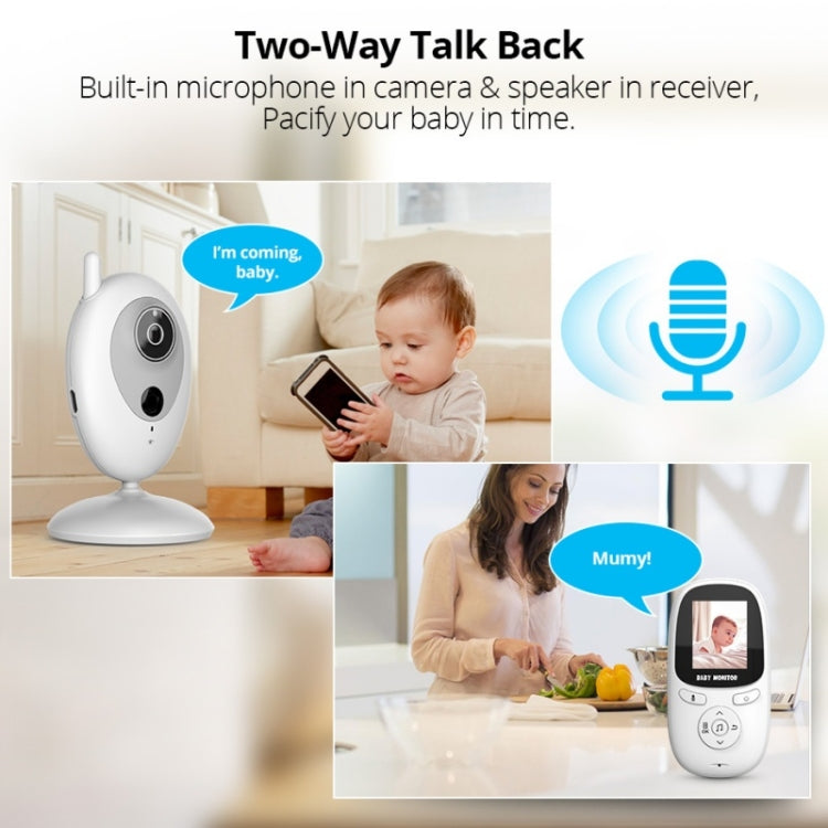 R306 Room Temperature Monitor Intercom Camera 2.0-inch Night Vision Wireless Baby Monitor(AU Plug)