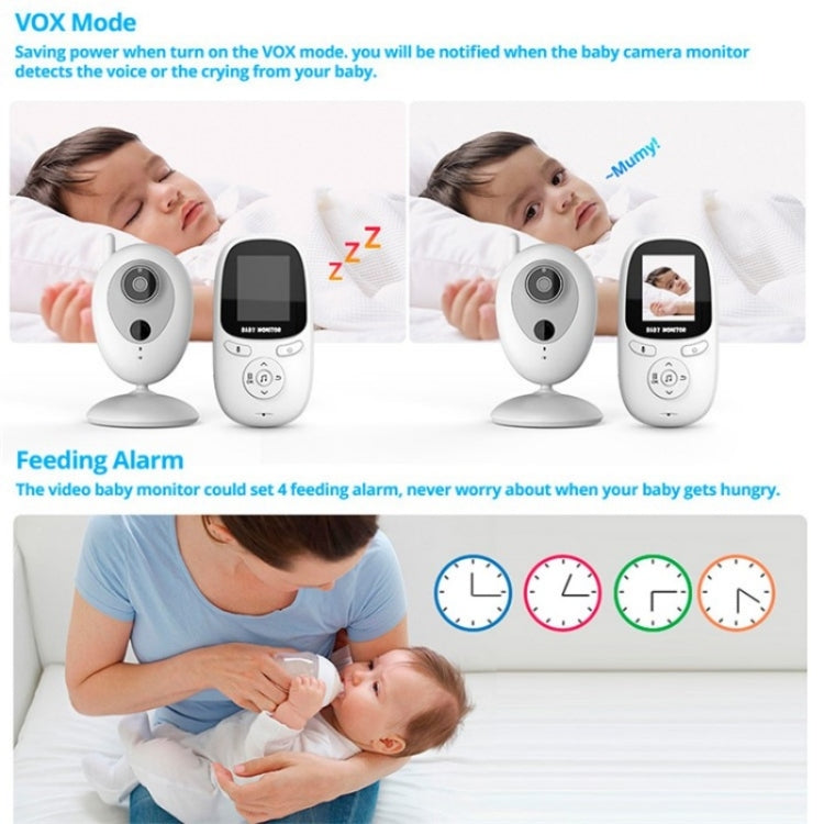 R306 Room Temperature Monitor Intercom Camera 2.0-inch Night Vision Wireless Baby Monitor(AU Plug)