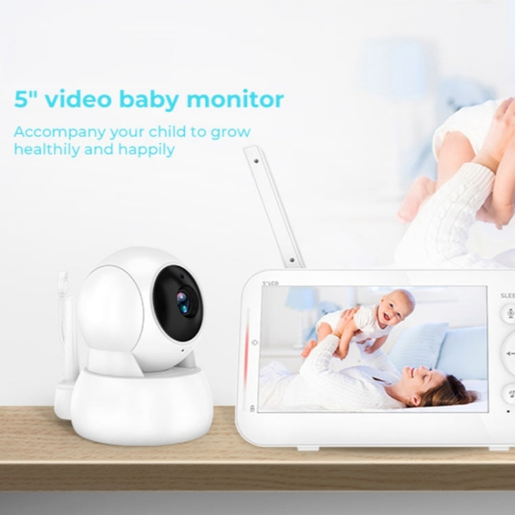 Infrared Night Vision Two-way Intercom Baby Monitor 5-inch Wireless Digital Monitor(US Plug)