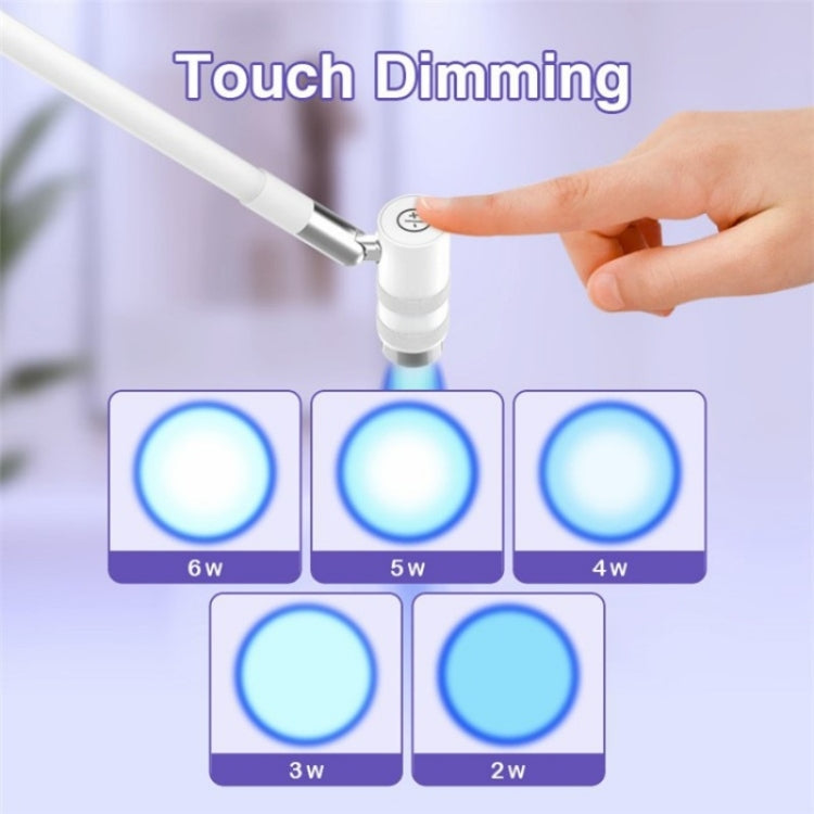 HD-AL10 UV Manicure Eyelash Beauty Floor Lamp Focus Adjustment Touch Dimming with Foot Switch, Plug:AU Plug(White)