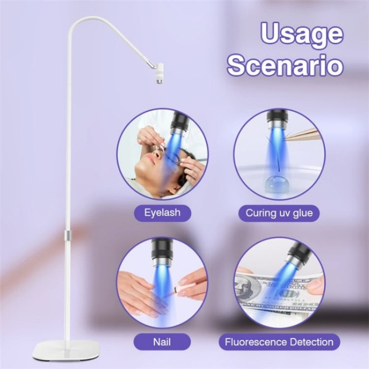 HD-AL10 UV Manicure Eyelash Beauty Floor Lamp Focus Adjustment Touch Dimming with Foot Switch, Plug:UK Plug(Black)