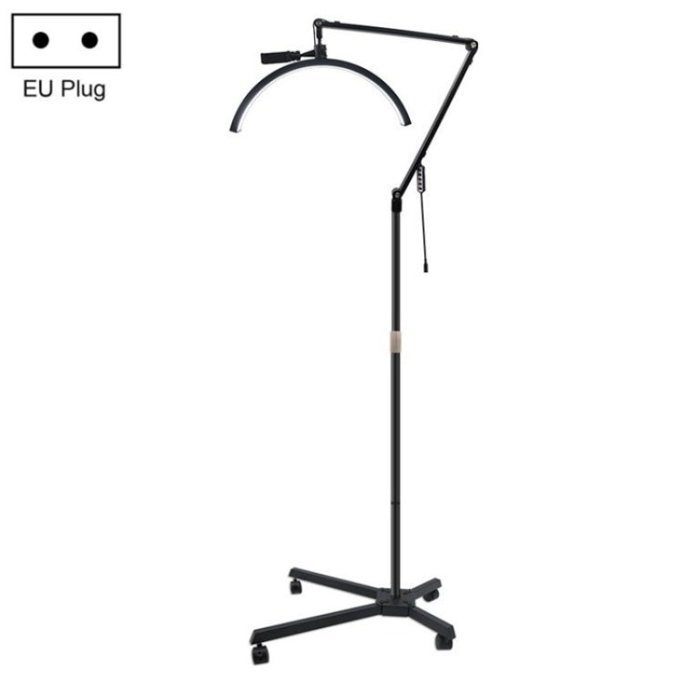 M50X For Lash Artists 20 inch LED Half Moon Light with Pulley Bracket Nail Skin Beauty Lamp(EU Plug)