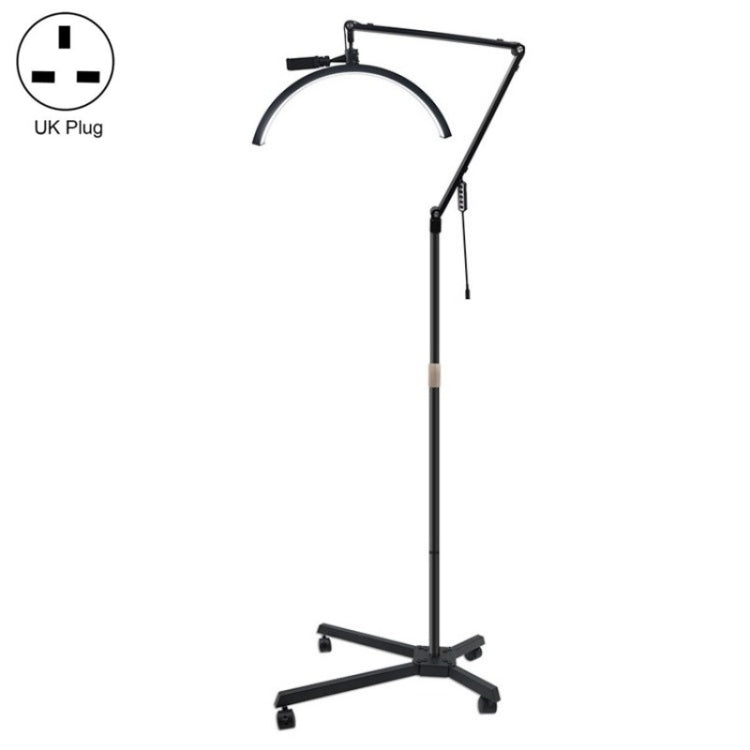 M50X For Lash Artists 20 inch LED Half Moon Light with Pulley Bracket Nail Skin Beauty Lamp(UK Plug)