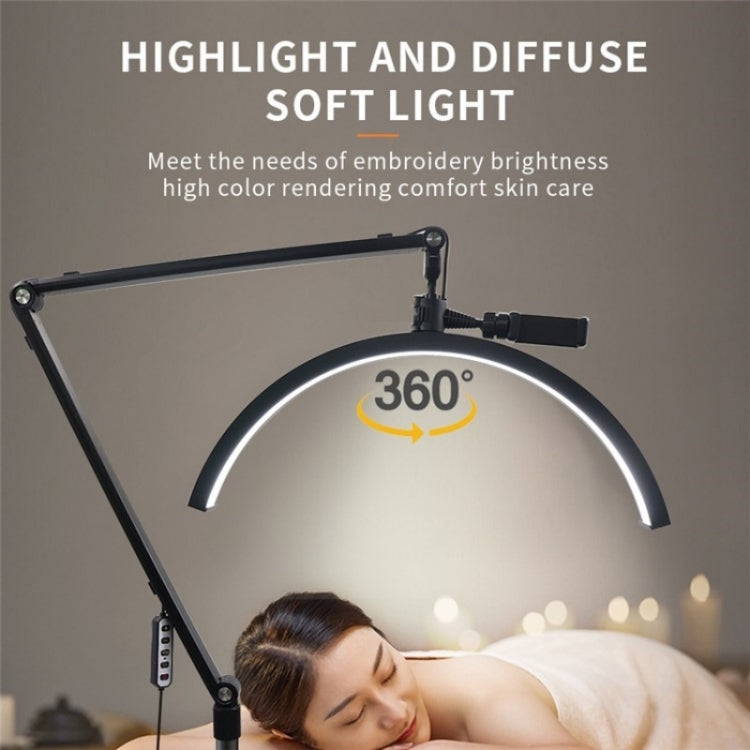 M50X For Lash Artists 20 inch LED Half Moon Light with Pulley Bracket Nail Skin Beauty Lamp(UK Plug)