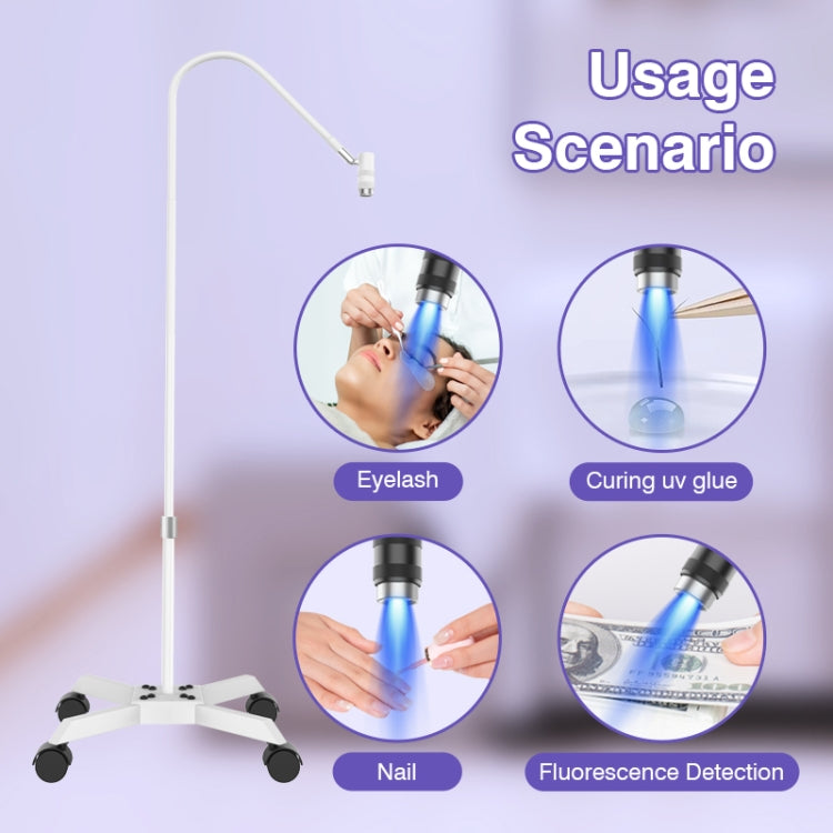HD-AL20 Aluminum Alloy Beauty UV Lamp for Eyelash Extensions Nail Salon Foot Pedal Control(White)