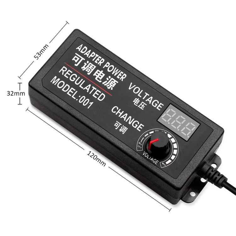 AC To DC Adjustable Voltage Power Adapter Universal Power Supply Display Screen Power Switching Charger EU, Output Voltage:3-12-5A