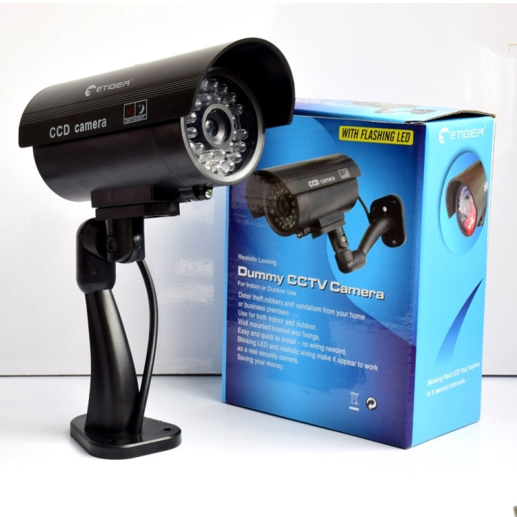 IP66 Waterproof Dummy CCTV Camera With Flashing LED For Realistic Looking for Security Alarm(Silver)
