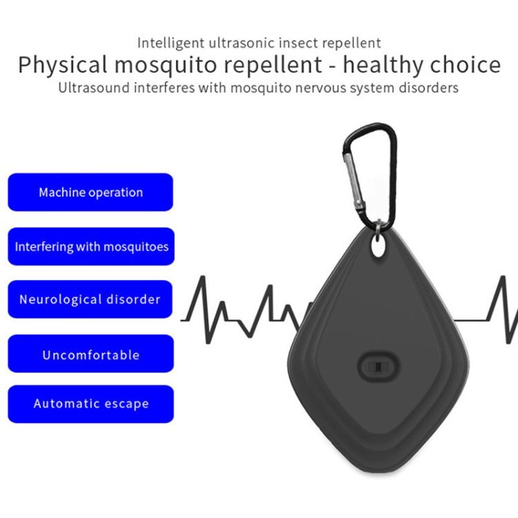Outdoor Mosquito Repellent Portable Ultrasonic Insect Repellent Insecticide USB Charging Intelligent Frequency Conversion(Black)