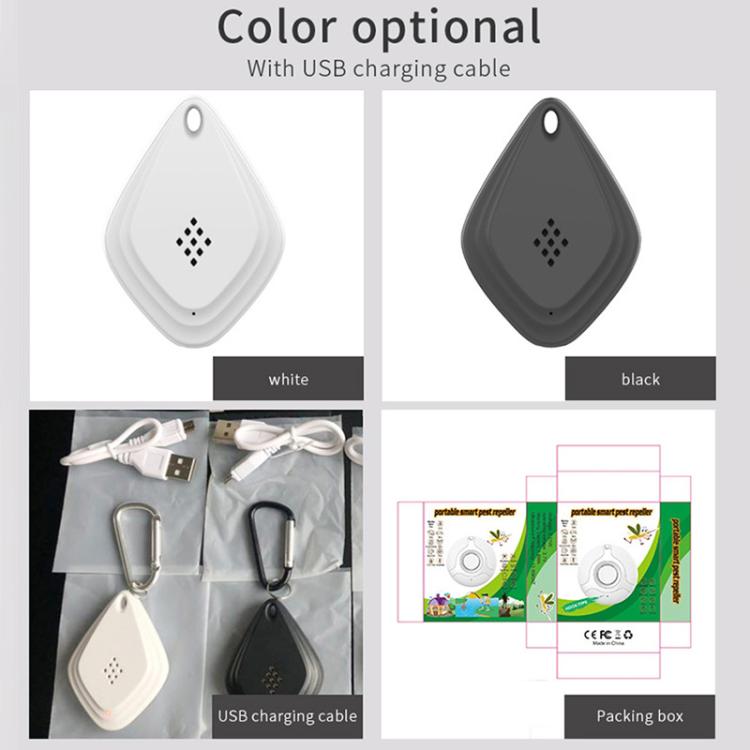 Outdoor Mosquito Repellent Portable Ultrasonic Insect Repellent Insecticide USB Charging Intelligent Frequency Conversion(Black)