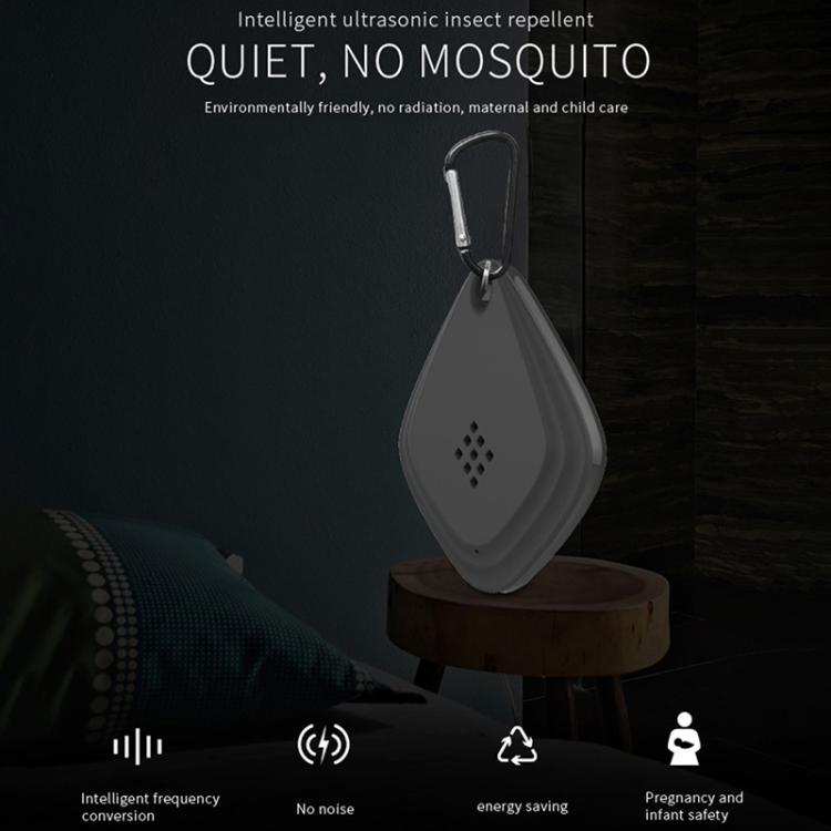 Outdoor Mosquito Repellent Portable Ultrasonic Insect Repellent Insecticide USB Charging Intelligent Frequency Conversion(Black)