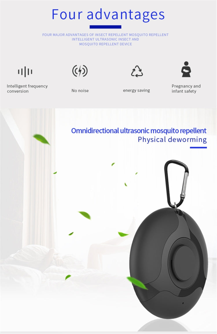 Ultrasonic Mosquito Repellent Electronics Cockroach Spider USB Charging Smart Mosquito Drive(White)
