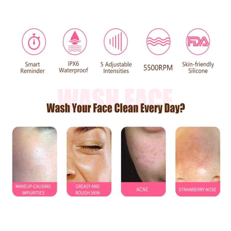 2 in 1 Electric Facial Cleansing Brush Waterproof face Skin   Cleansing Massager Silicone Vibration Scrubber Pore   Clear Blackhead Remover
