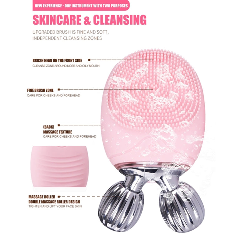 2 in 1 Electric Facial Cleansing Brush Waterproof face Skin   Cleansing Massager Silicone Vibration Scrubber Pore   Clear Blackhead Remover